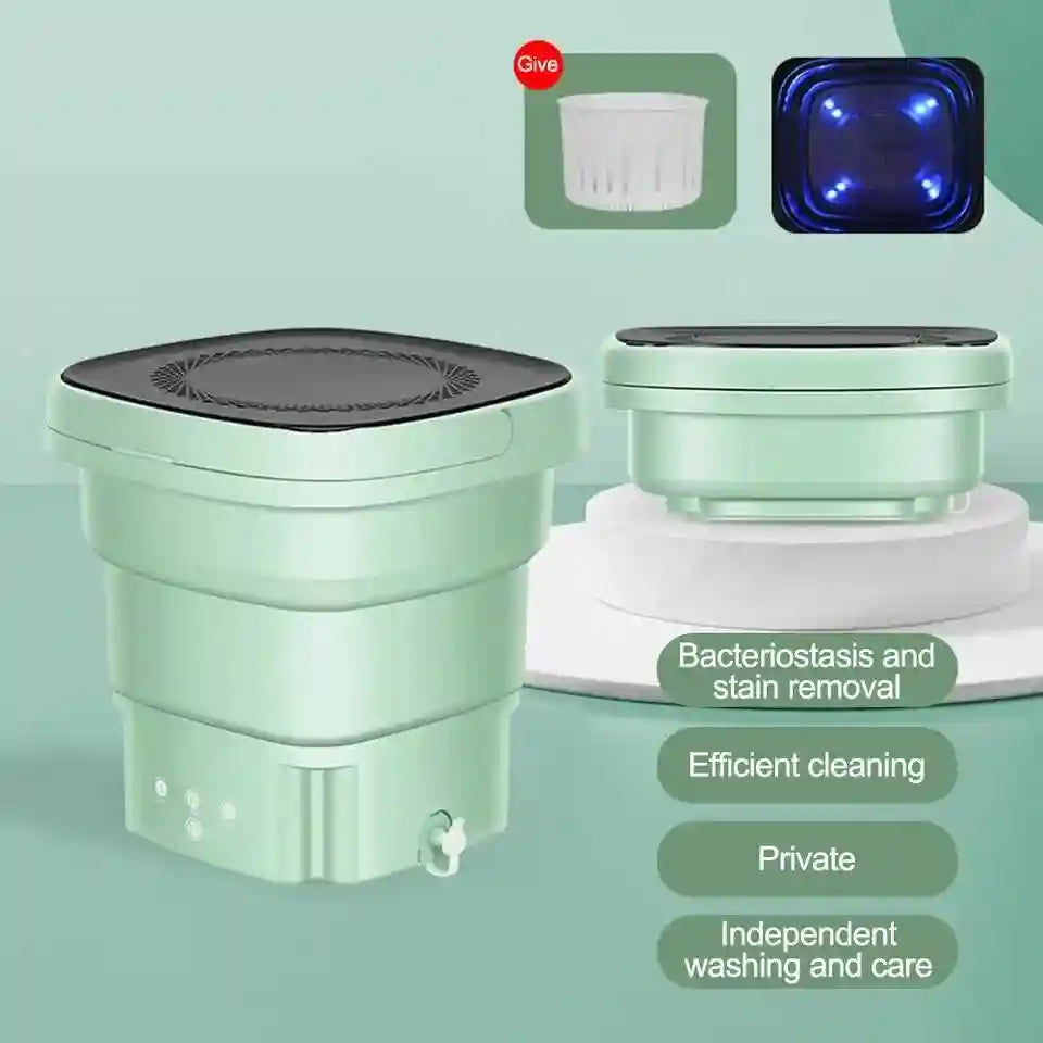 Tidesmit mini folding washing machine with drain bucket for compact laundry, socks, and underwear cleaning