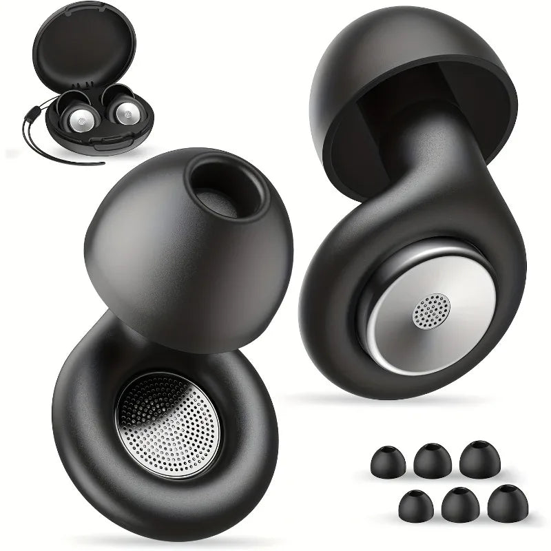Ear Plugs for Sleeping Noise Cancelling 45dB, Reusable Silicone Earplugs with 8 Eartips and Portable Storage Case