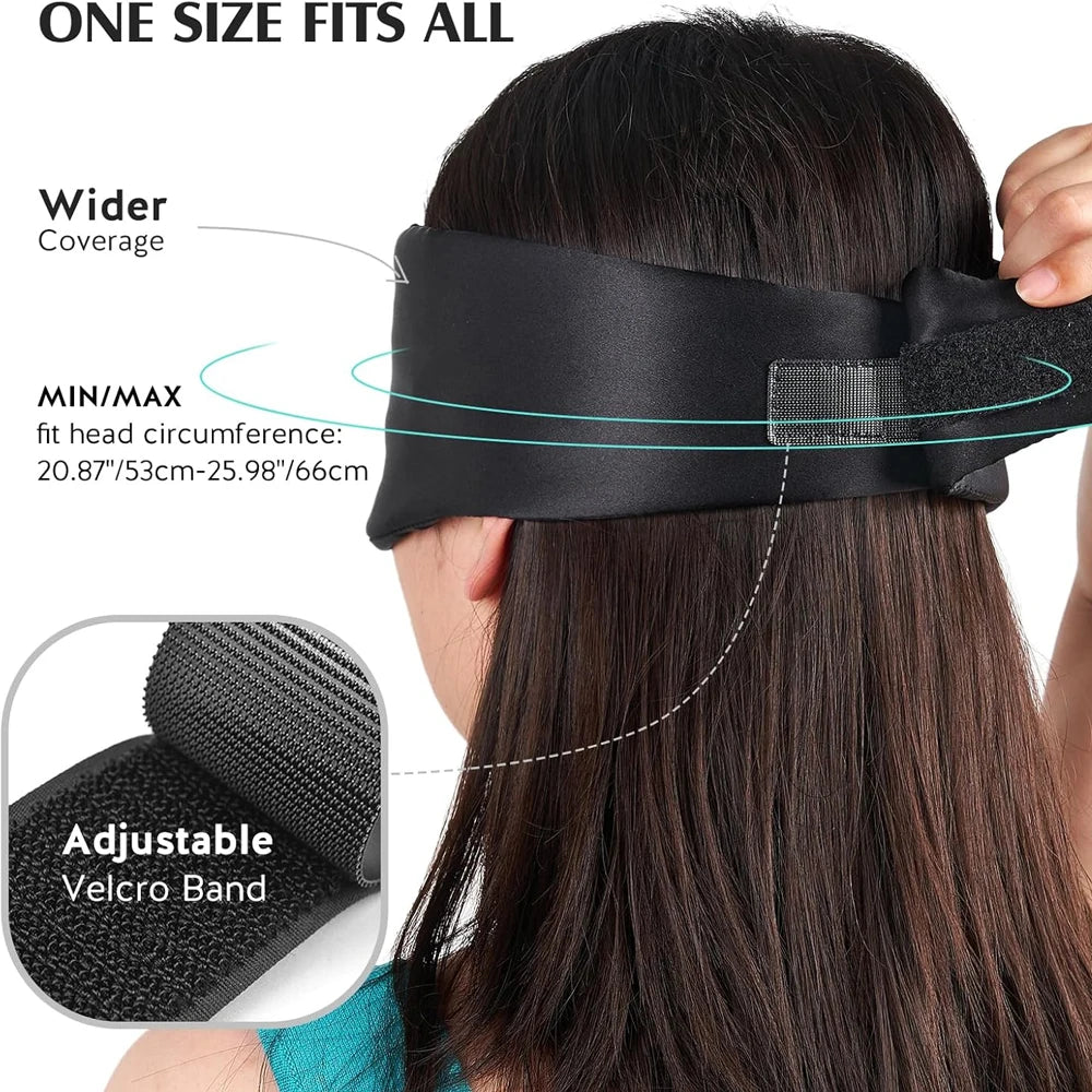 100% Mulberry Silk Sleep Mask Soft Padded Eyemask Eyeshade Blocking Light for Travel & Nap Comfortable Sleeping Eyepatch