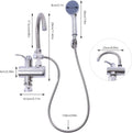 Electric Faucet, Stainless Steel Quick Heating 3000W, Kitchen Faucets with LCD Temperature Display, IPX4 Waterproof, Water Flow Control, EU Standard