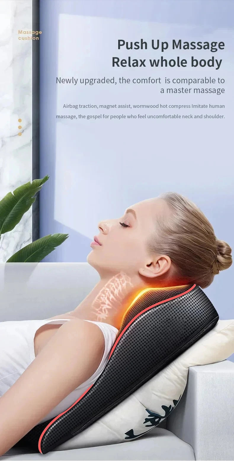 Electric Massage Pillow for Neck & Back with Heat Therapy | Tidesmit Massage Cushion Tidesmit