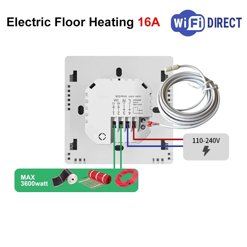 Smart Floor Heating Thermostat Tuya WiFi Electric/Water Heating Temperature Controller Smart Home for Alexa Yandex Google Home