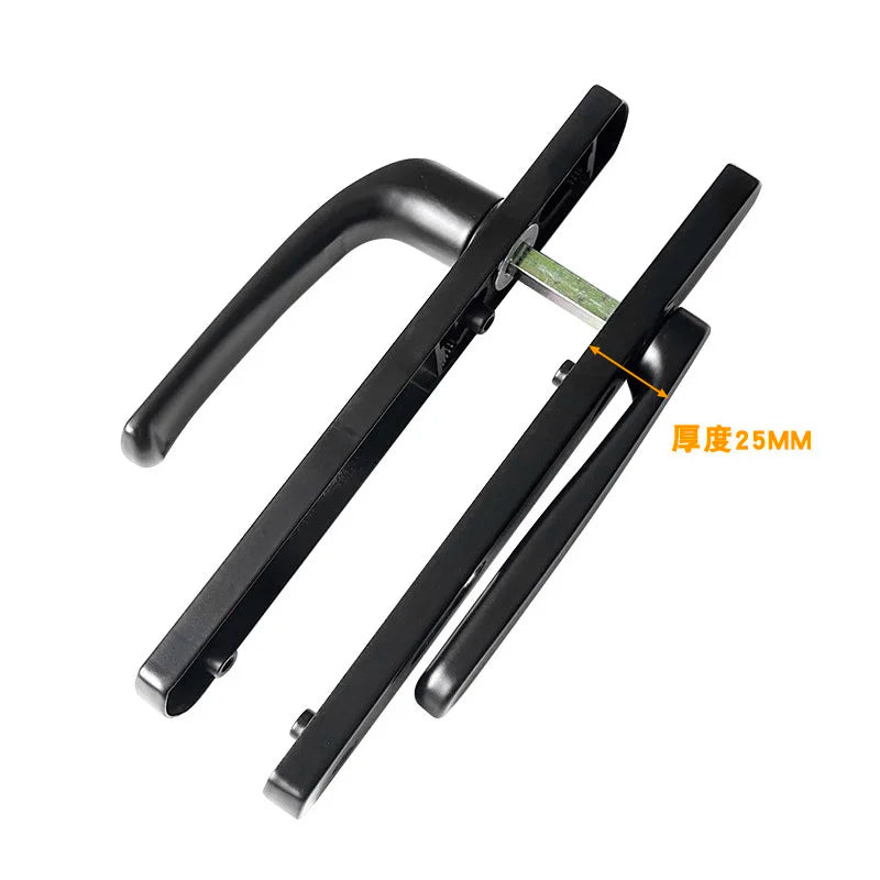 Thermal‑Break Aluminum Swing Door Ultra‑Thin Handle Lock for Aluminum Alloy Double Door Diamond‑Mesh Screen Door Hardware