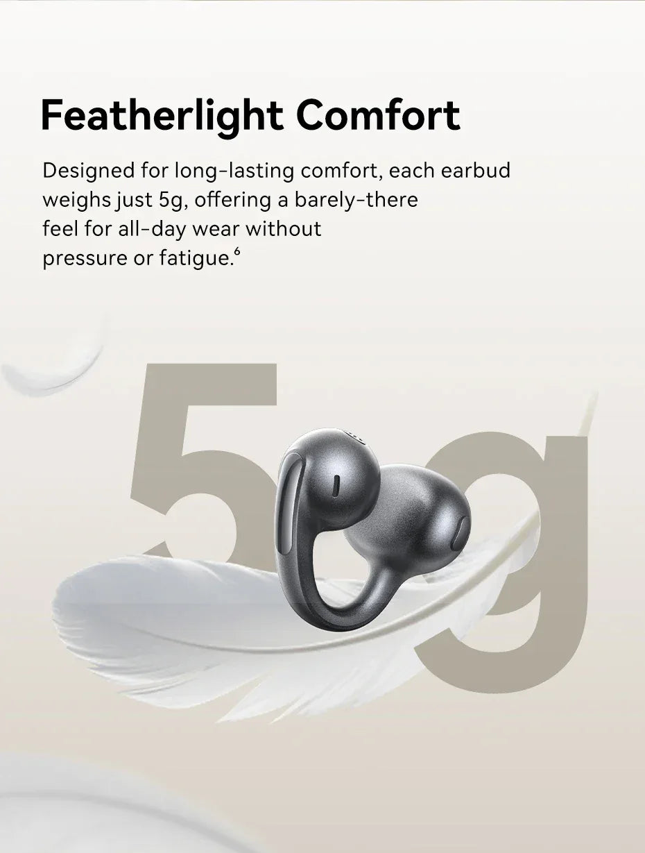 Baseus MC1 Pro Ear Clip Wireless Earphones Bluetooth 6.0 Hi-Res Ultra Open Earbuds earrings 4-Mic ENC Clip on ear buds Headphone Tidesmit