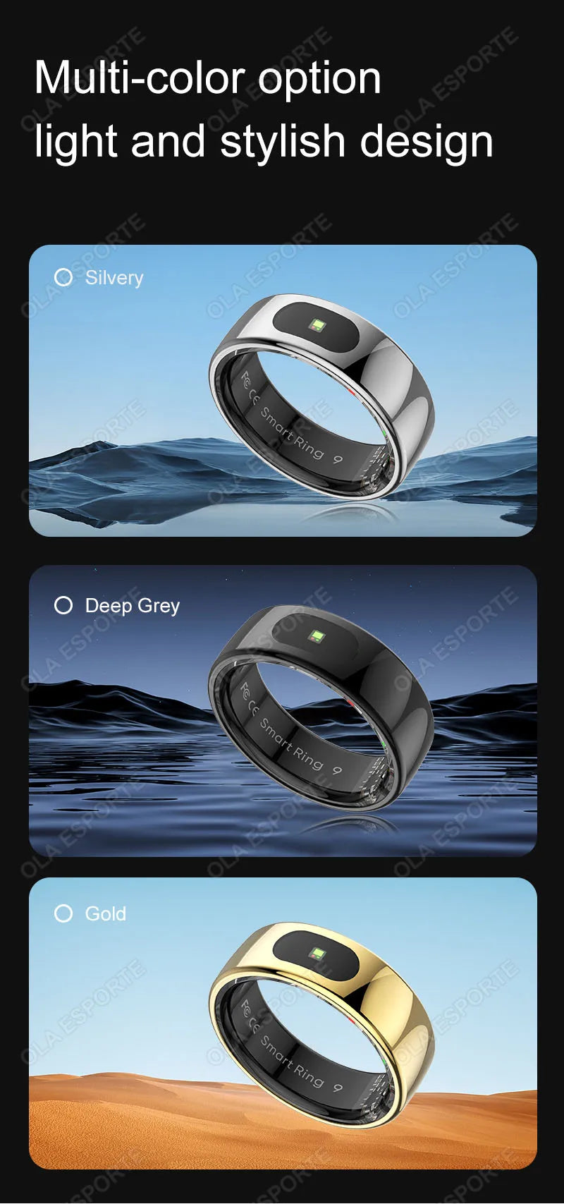 Tidesmit Smart Health Ring - Advanced Heart Rate & Oxygen Monitor Tidesmit