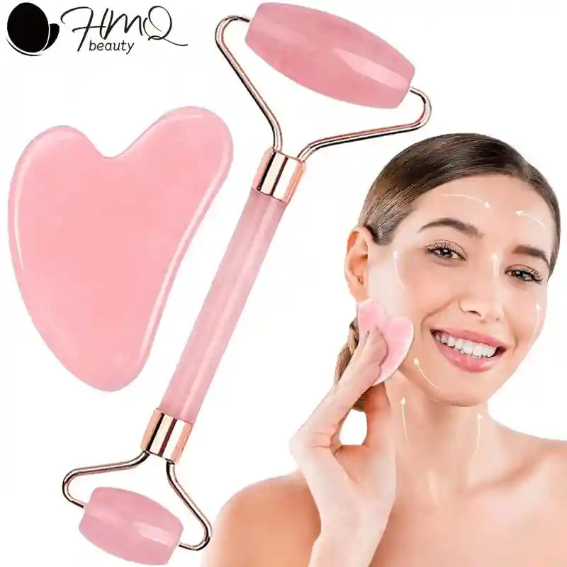 Ice Face Roller and Gua Sha Set - Pink Facial Lifting & Massage Tool Eye Massage Instrument Tidesmit