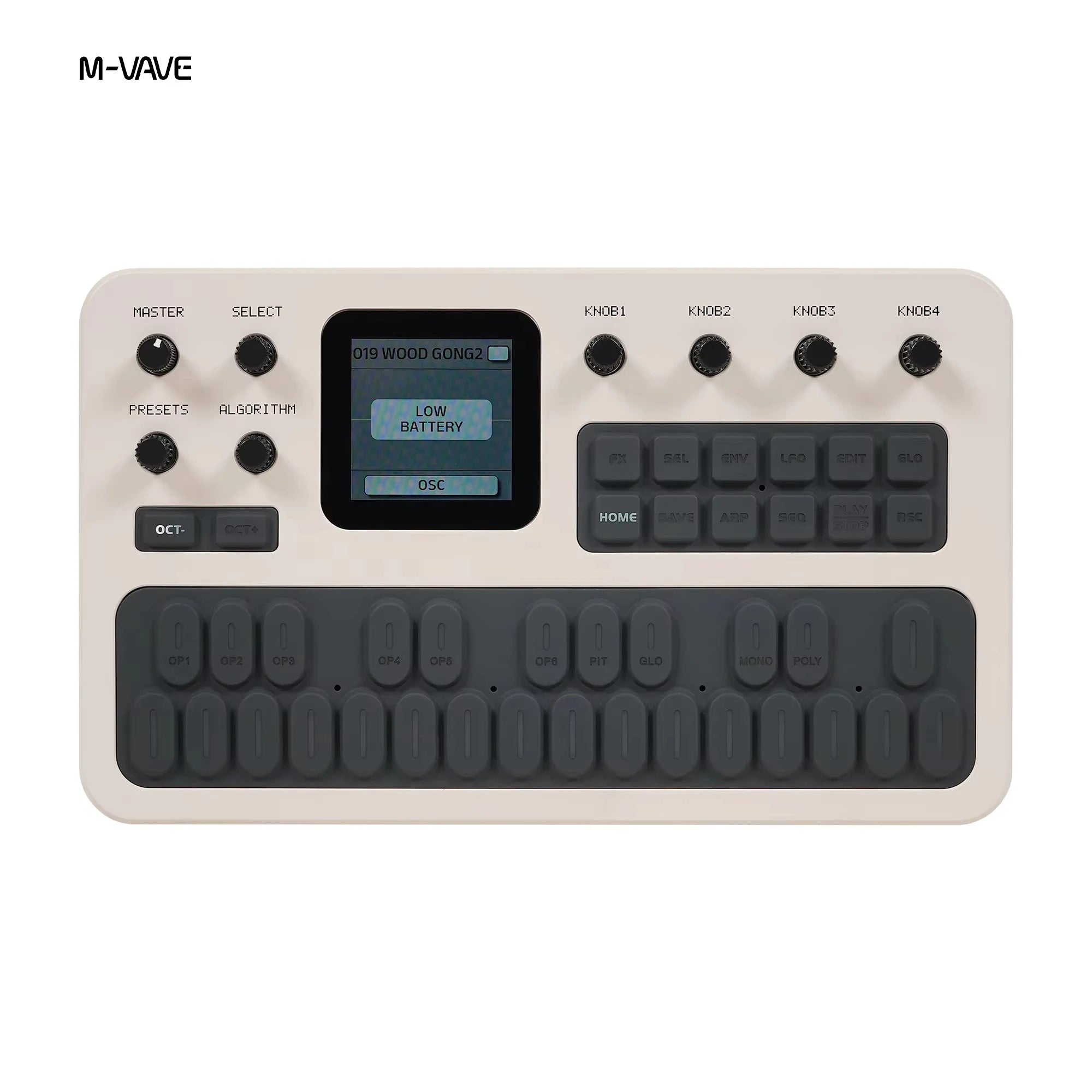 M-Vave Fm-1 Portable Fm Synthesizer Effect Pedal 12h Battery 6-Operator 32-Algorithm 128 Presets Built-In Speaker Bluetooth Midi