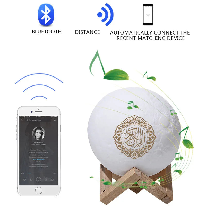 Azan Clock Quran Muslim Islamic Arab Koran Ramadan Bluetooth Speaker Wireless Portable Bright Lamp Holy Night Light Islam Arabic