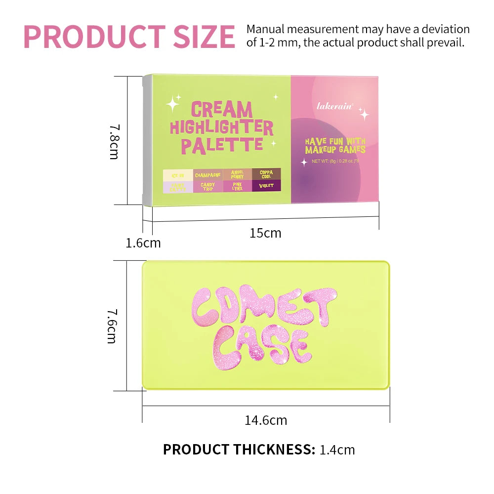 Tidesmit High Gloss Cement Case makeup palette with pink brown nude matte and shimmer shades close-up view