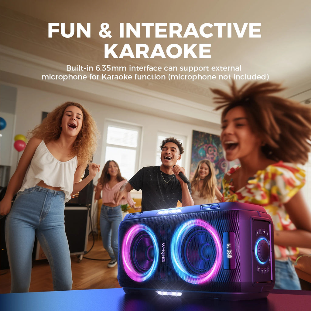 W-KING 250W PEAK Large Bluetooth Speaker Loudest/Massive 120dB/12 Custom Bass, V5.3 Big Party Boombox Portable Speaker Wireless