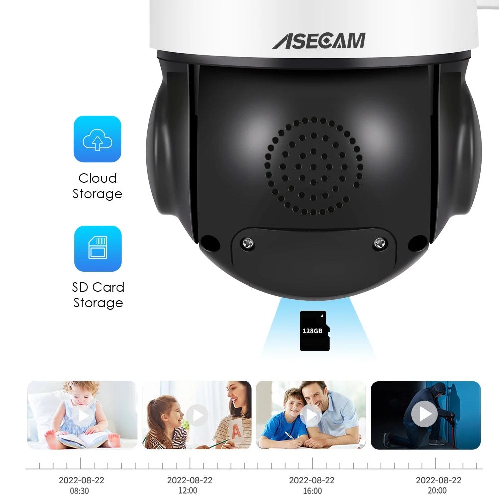 8MP 4K PTZ IP Camera Wifi 30X Optical Zoom CCTV Outdoor AI Human Vehicle Tracking Audio Onvif POE Surveillance Camera