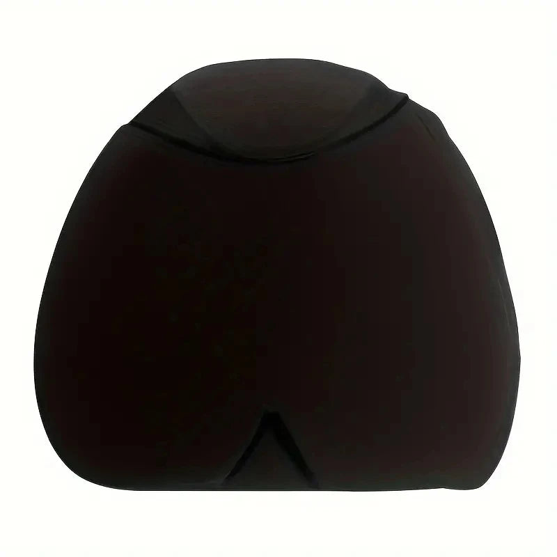 Black migraine ice cap, reusable gel head wrap for headache relief with top coverage, light blocking design.