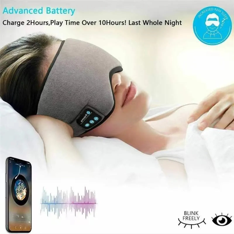 Bluetooth Sleep Eye Mask with Wireless Headphones - Breathable 3D Design Tidesmit