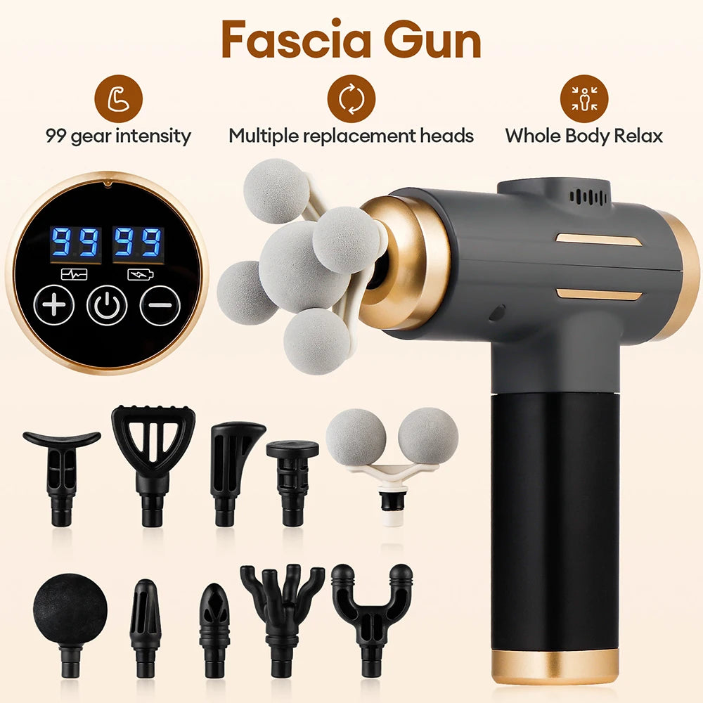 Electric Massage Gun | 99 Speed Deep Tissue Muscle Massager Back Massage Instrument Tidesmit