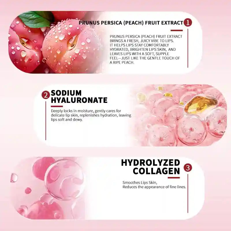 Peach Lip Mask for Dark Lips - Deep Hydrating Collagen Formula 60g Lip Care Tidesmit