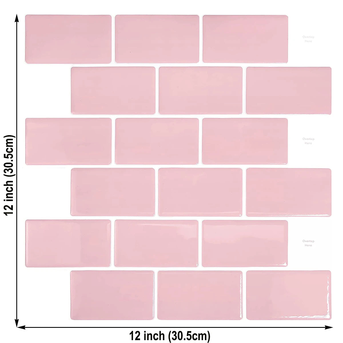 Vividtiles Big Size 12*12 inch Self adhesive Waterproof Heatproof Vinyl Wallpaper 3D Peel and Stick Mosaic Tiles - 5 Sheet
