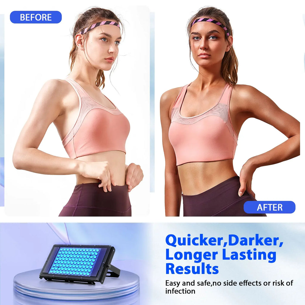 UV Solarium Lamp for Tanning Body Adjustable Stand，460nm&480nm Purple Light Ultraviolet Tanning Device for Skin Care Tanning