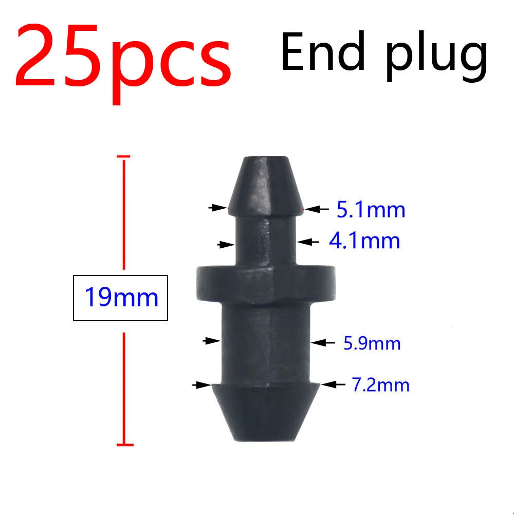 Garden Hose Connectors Barbed Tee Elbow Cross End Plug Coupling WDrip Irrigation System Atering Fitting For 3/5 4/7mm Hsse 2027