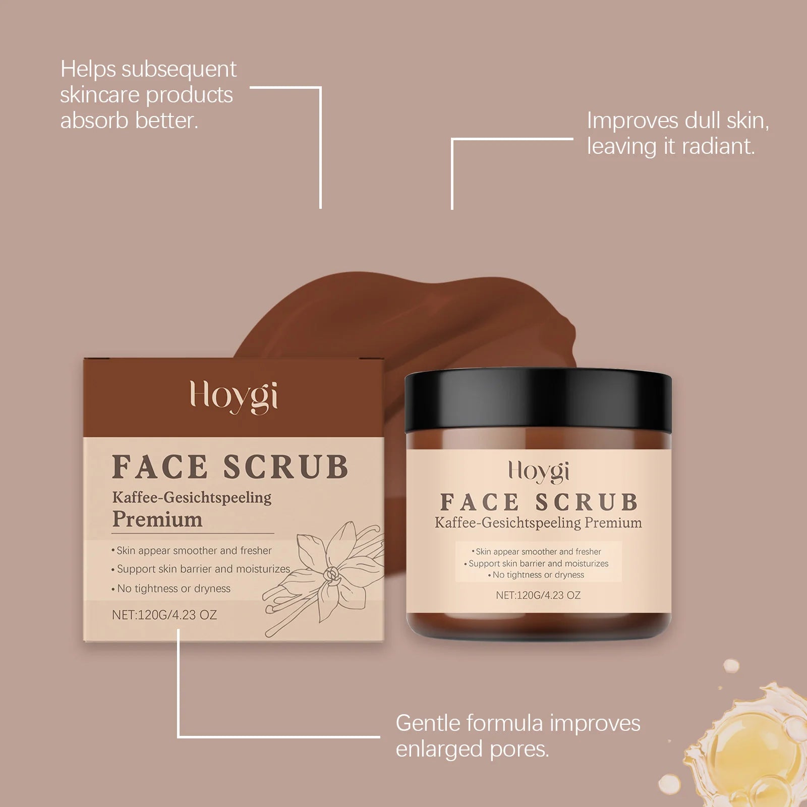Vanilla Coffee Facial Scrub - Deep Cleansing Exfoliator (120g) Scrubs Treatments Tidesmit