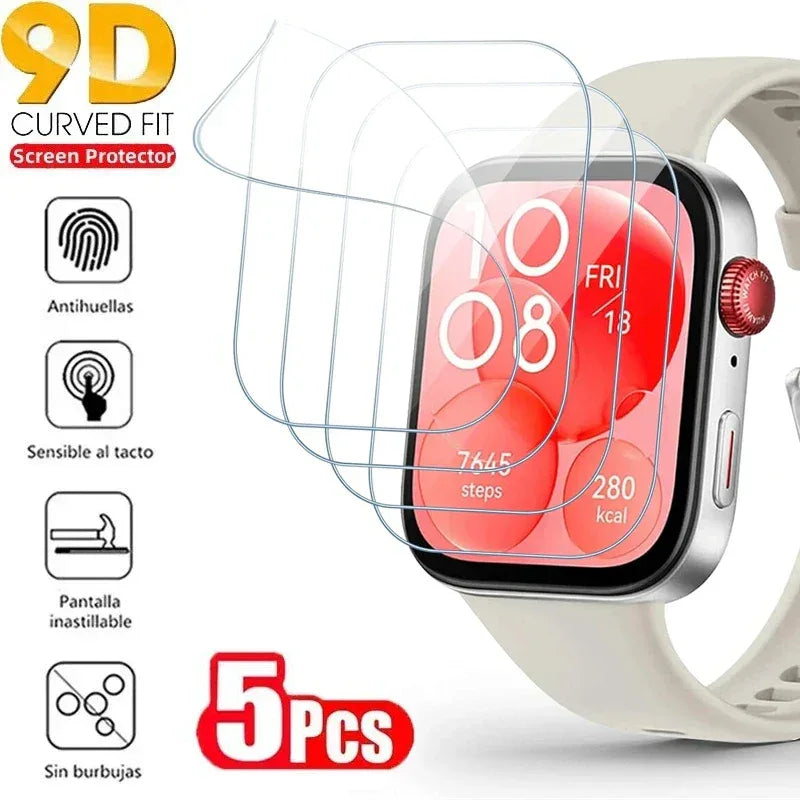 Huawei Watch Fit 3 Screen Protector - 5 Pack Anti-Scratch Hydrogel Film Tidesmit