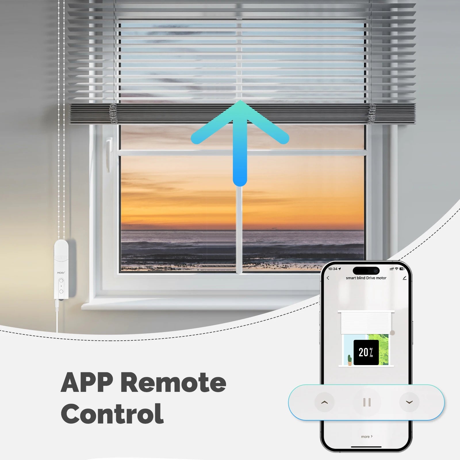 Tuya WiFi Smart Curtain Motor, MOES Electric Roller Blinds Driver, Alexa Google Home Voice Control, Automatic Pull Cord Chain
