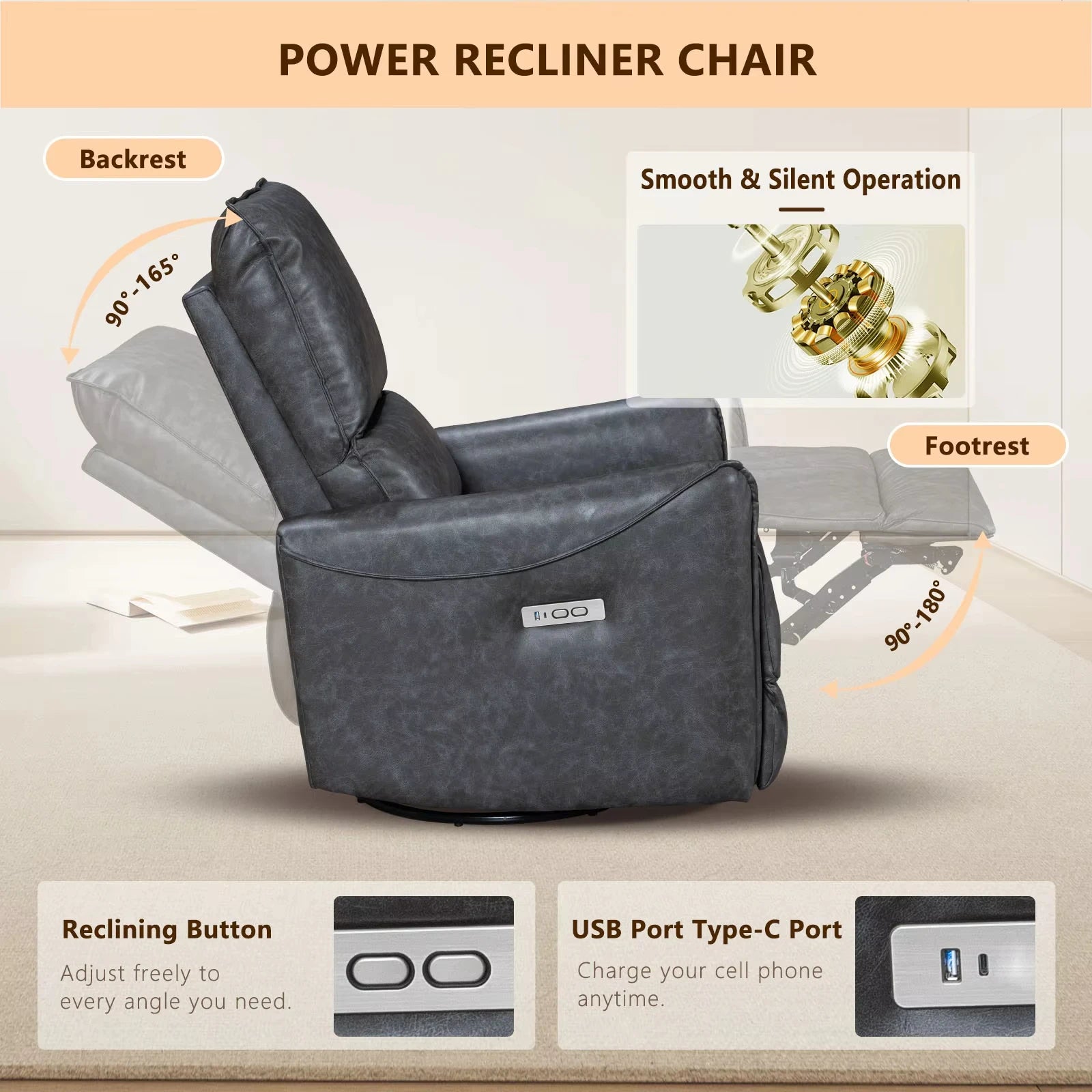 Electric Massage Recliner Chair - Power Lift Sofa for Muscle Relief Massage Chairs Tidesmit