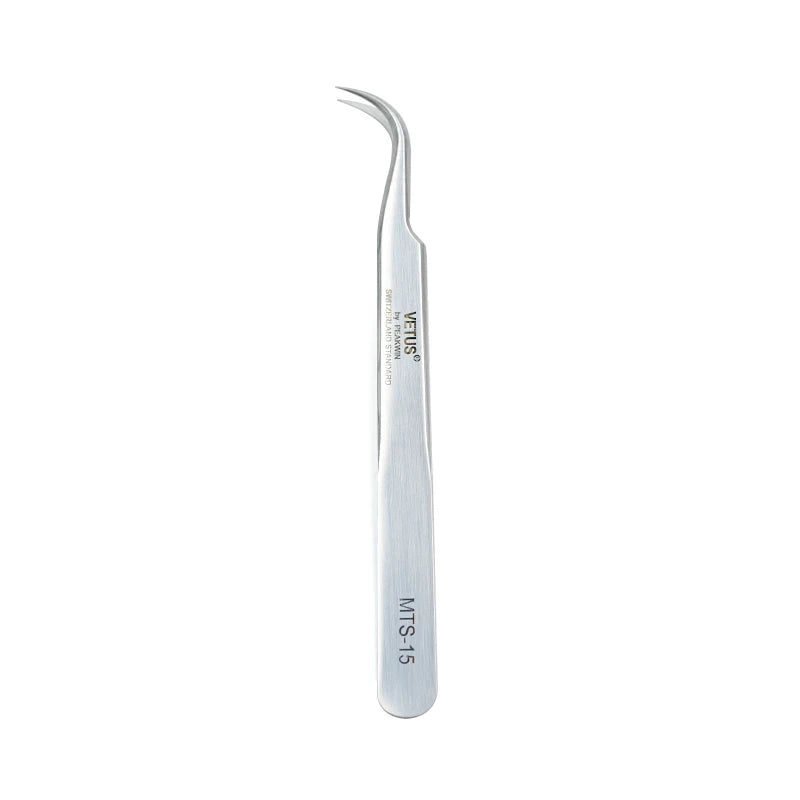 Eyelash Extension Tweezers: Precision Stainless Steel Pro Tools False Eyelashes MTS-15 Tidesmit