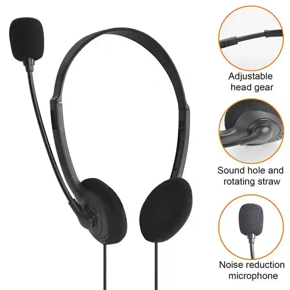 Gaming Headset with Noise-Cancelling Mic - Over-Ear Wired Black Tidesmit