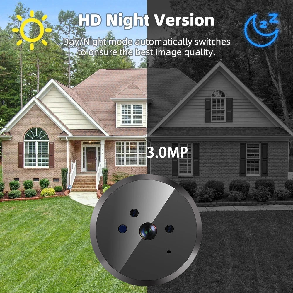 Tuya Smart 3MP WiFi Peephole Video Door Camera Security One-way Audio Night Vision 4.3' HD Video Door Camera