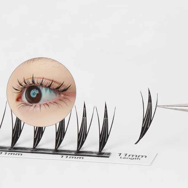 Manga Feather Spire Eyelash Extensions, 0.07mm D Curl Faux Lashes False Eyelashes Commic Tidesmit