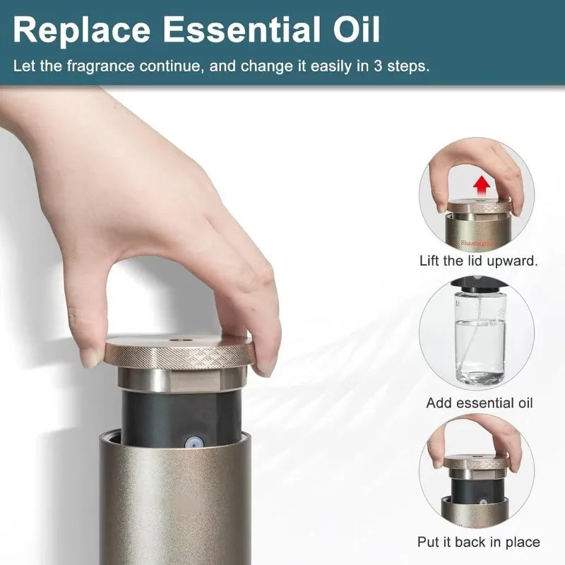 Essential Oil Diffuser Bluetooth Smart Waterless Aroma Diffuser Coverage 300m³ Electric Smell for Home Scent Machine Hotel
