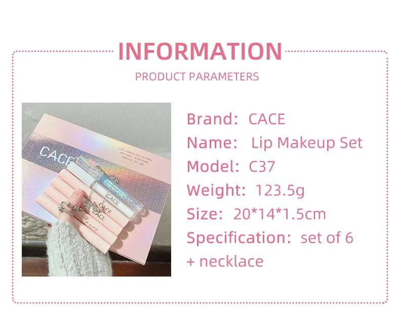 Tidesmit CACE matte liquid lipstick set swatch featuring 4 shades plus clear gloss and lip balm plumper