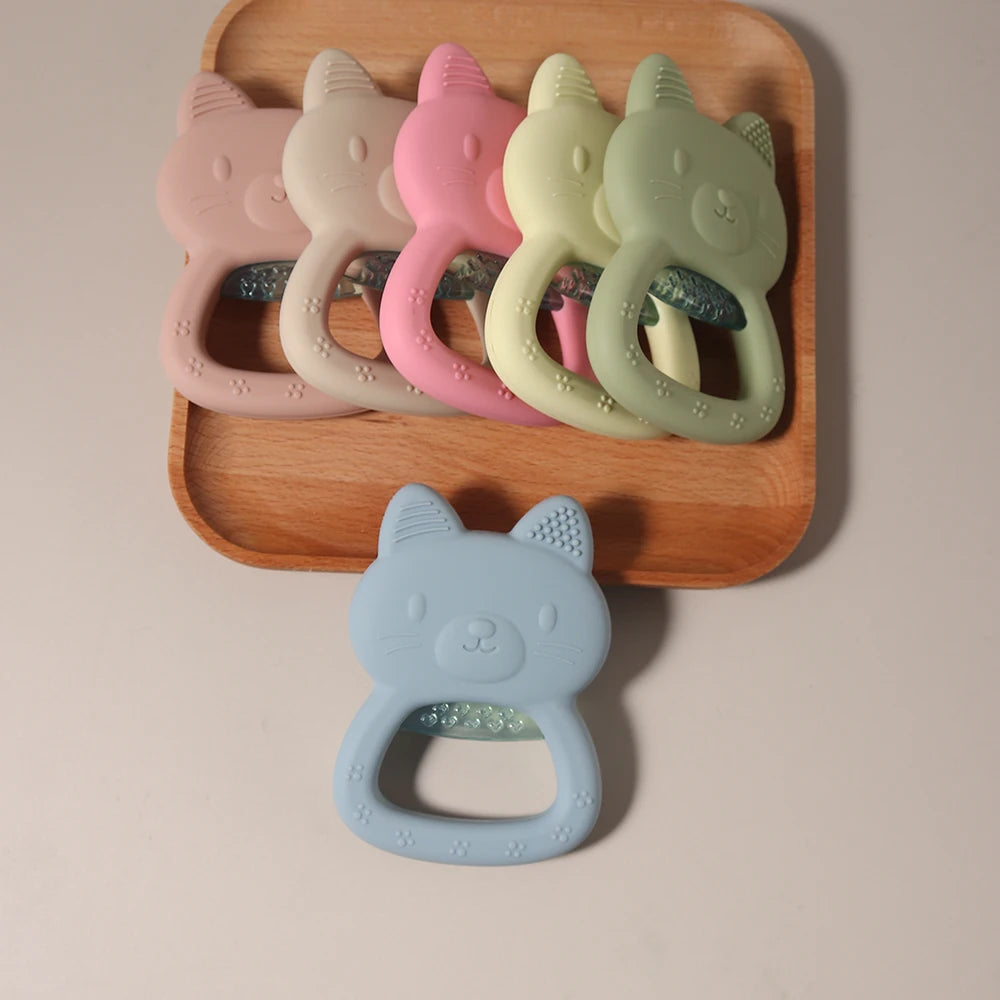 Cartoon Baby Silicone Bear Teether Food Grade Safe Teether Cute Ease Teeth Pain Toy Teething Gift Oral Care