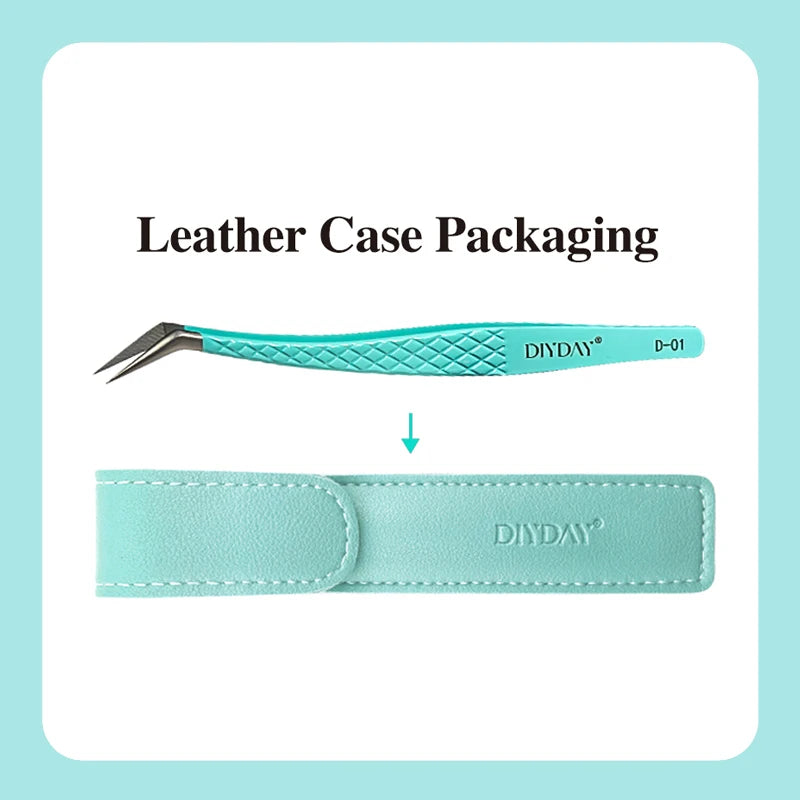 Eyelash Extension Tweezers D-01 | Precision Fiber Tip for Salon Results False Eyelashes Tidesmit