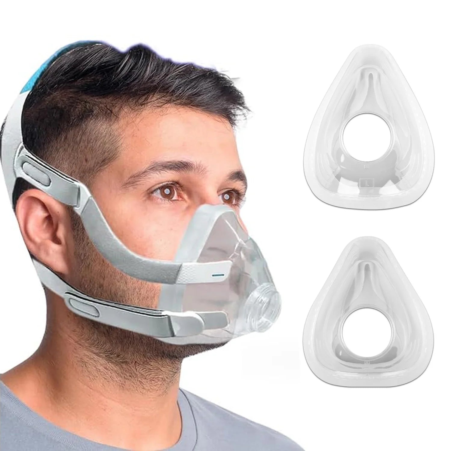 Airfit F20 Silicone Replacement Cushions CPAP Mask Cushion Compatible with Original F20 FrameFull Face Mask Cover Mouth and Nose