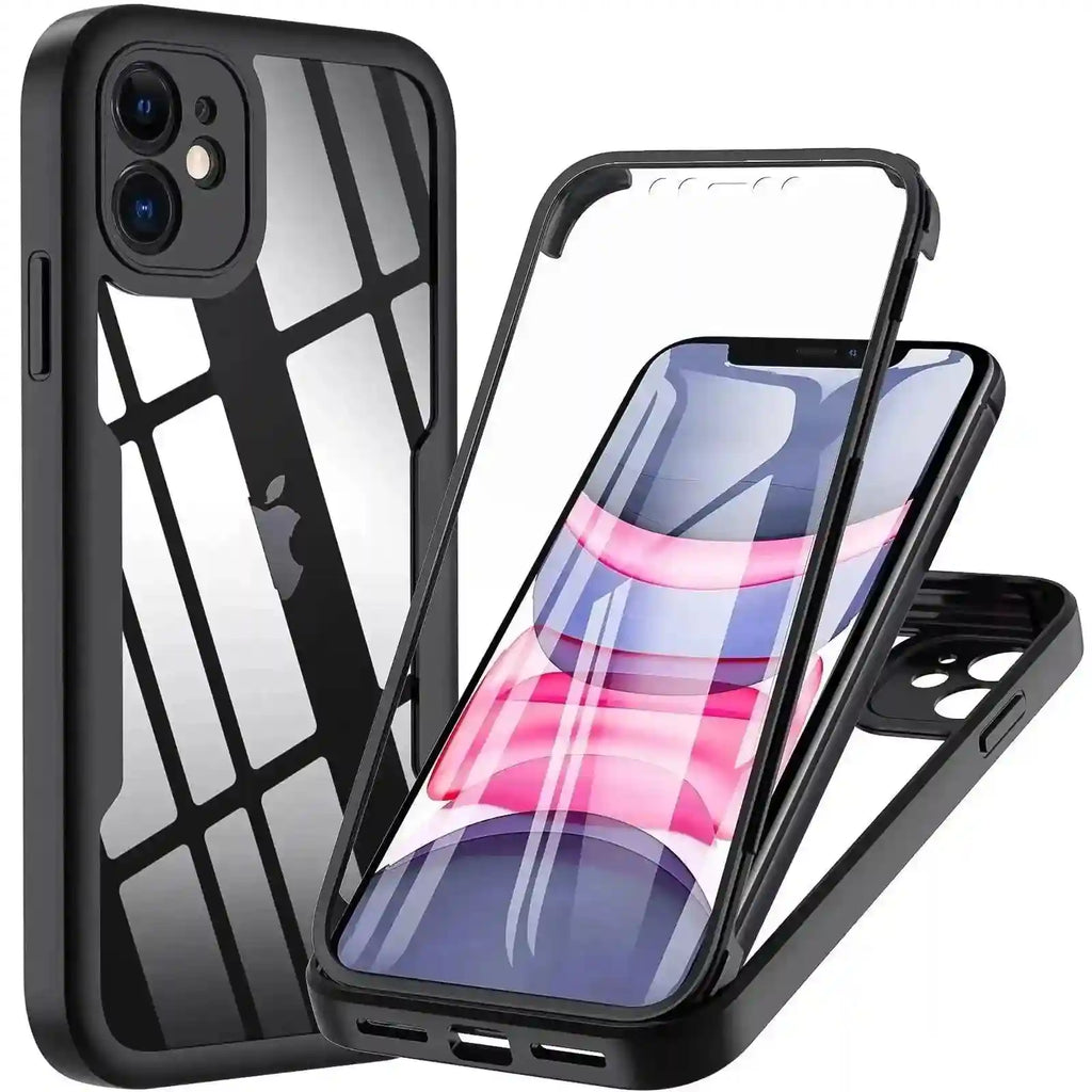 iPhone 16 Pro Full Body Shockproof Clear Case with Screen Protector Tidesmit