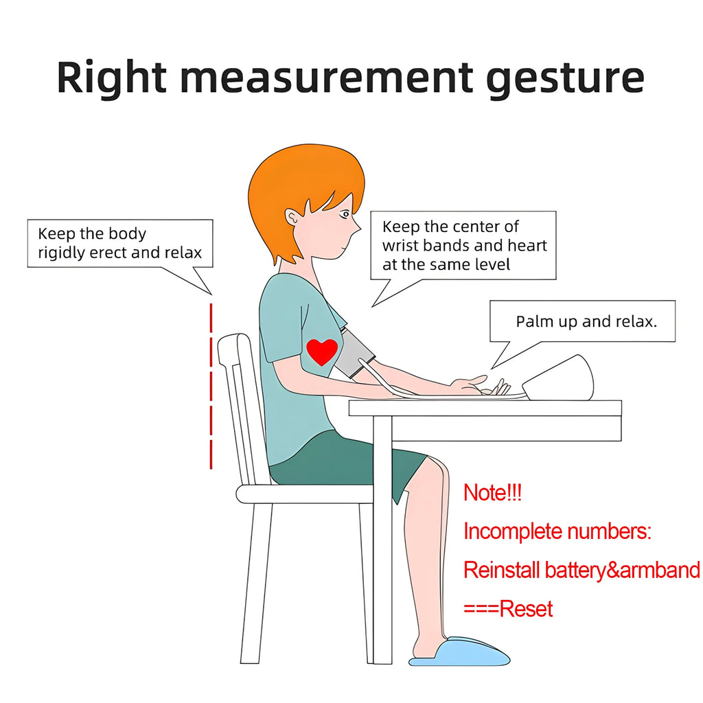 Digital Arm Blood Pressure Meter with Cuff Medical Pressure Tonometer Tensiometer Pulse Sphygmomanometer
