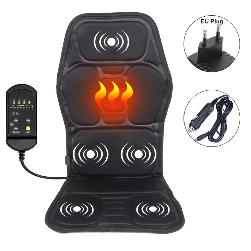 Portable Electric Back Massager with Heat Therapy for Muscle Relief Massage Chairs EU Plug Tidesmit