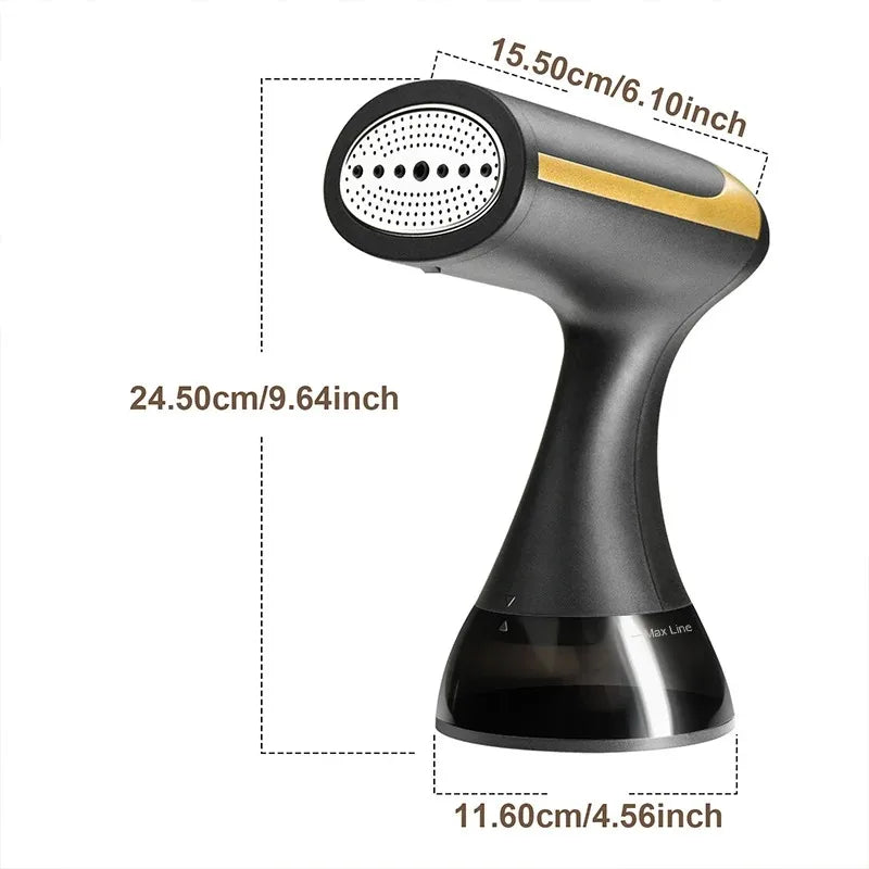 Tidesmit 1500W foldable handheld garment steamer showing compact design and fast-heat steam head for home or travel.