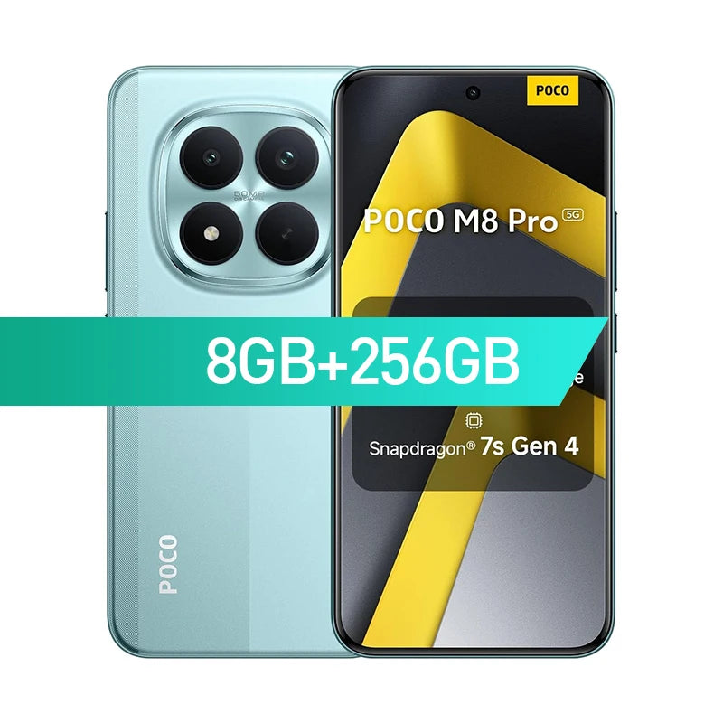 POCO M8 Pro 5G Smartphone with 120Hz AMOLED Display & 6500mAh Battery AE 8GB 256GB Green Official Standard Tidesmit