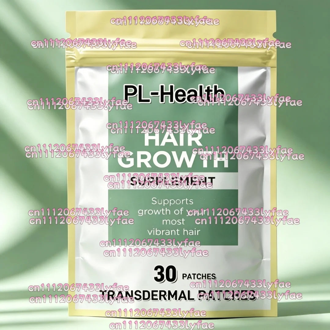 30 Patches Hair Growth Transdermal Patches with Biotin, Zinc, Vitamin C, Iron for Thicker, Longer, Stronger Hair