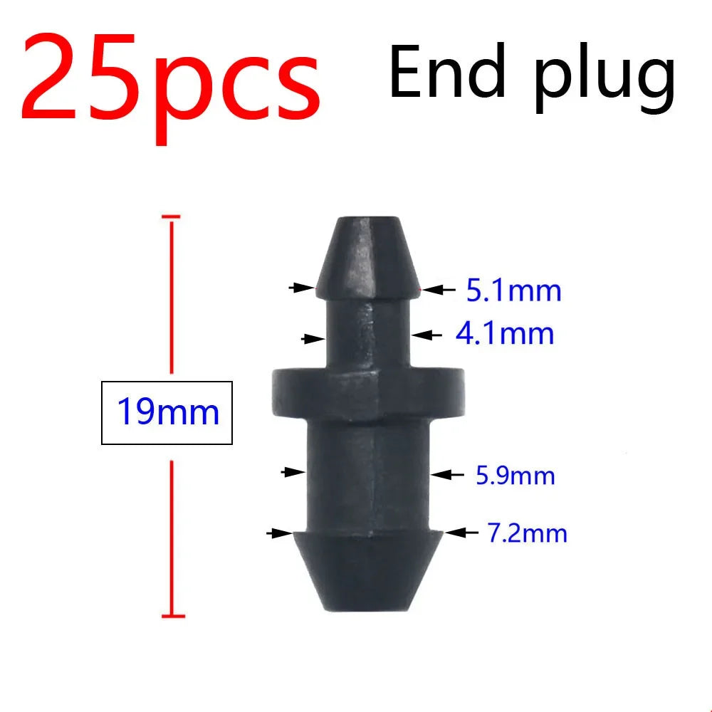 Garden Hose Connectors Barbed Tee Elbow Cross End Plug Coupling WDrip Irrigation System Atering Fitting For 3/5 4/7mm Hsse 2027
