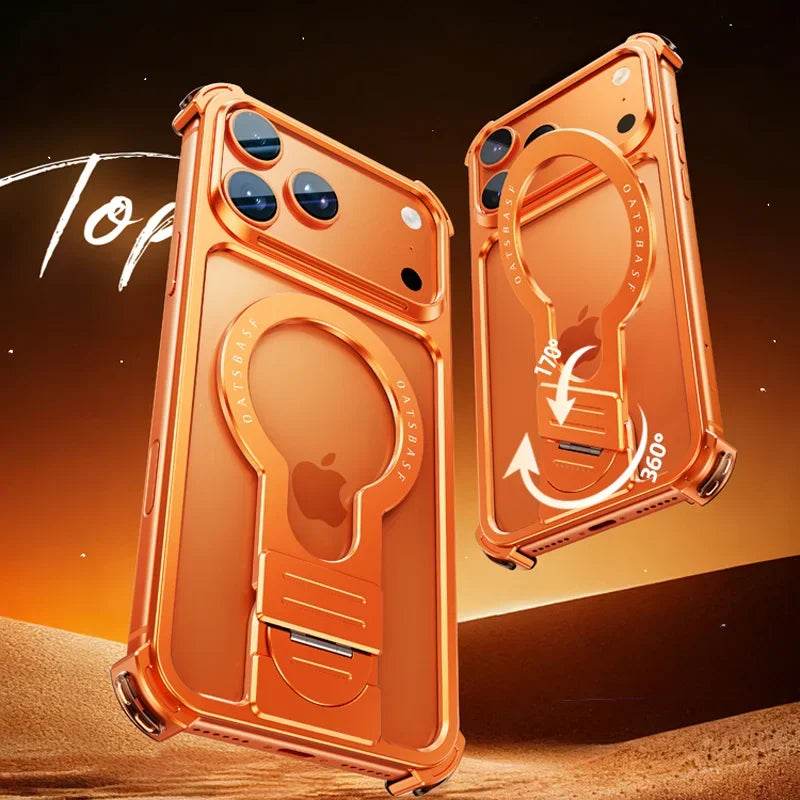 iPhone 17 Pro Max Metal Case with 360 Kickstand - Orange Tidesmit Tidesmit