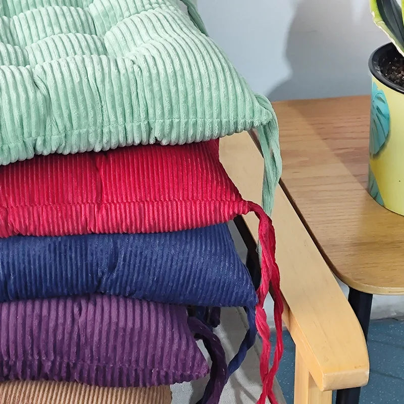 Corduroy Strap Cushion Solid Color Office Chair Cushion Soft and Comfortable Butt Cushion Living Room Sofa Floor Cushion