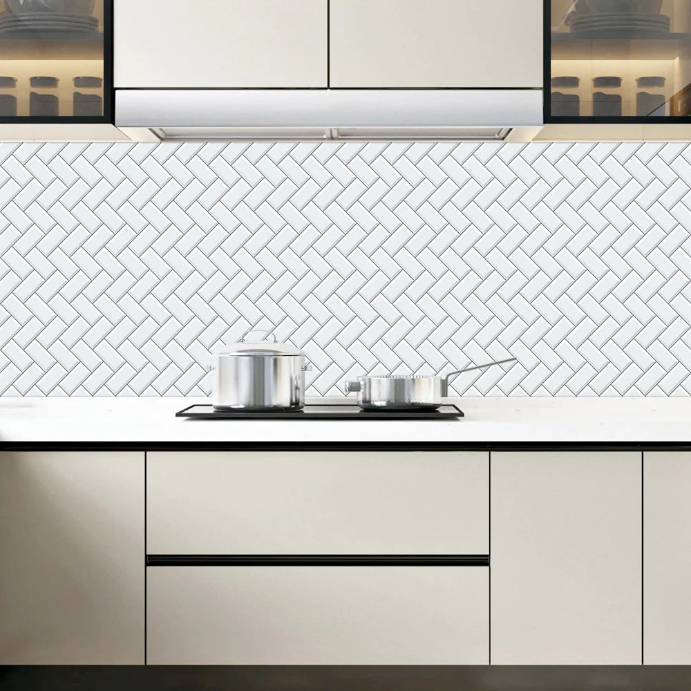 10pcs/set Flat Marble Mosaic Tiles Sticker Transfers Covers For Kitchen Bathroom Tables Peel & Stick Waterproof Art Wall Decals