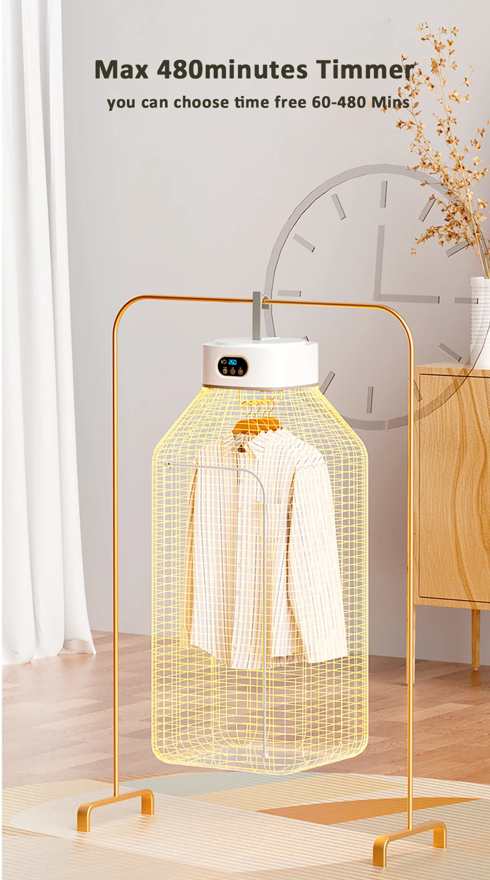Tidesmit portable electric clothes dryer with folding design and intelligent UV sterilization for laundry drying