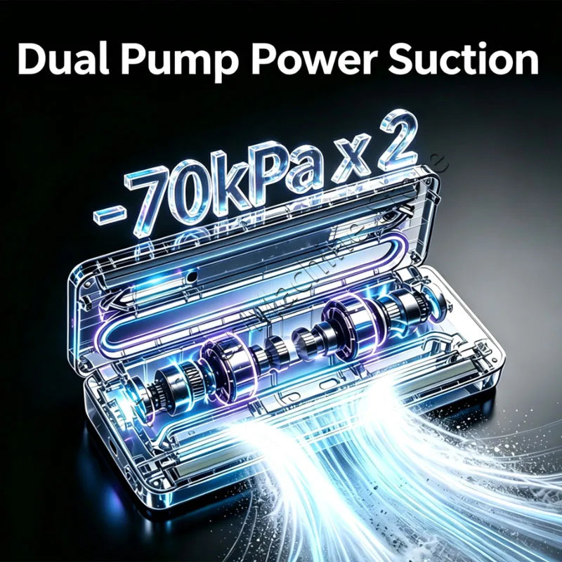 240W Dual‑Pump Vacuum Sealer Machine Automatic Food Sealer Dual Seal External Vacuum For Home Commercial Food Storage