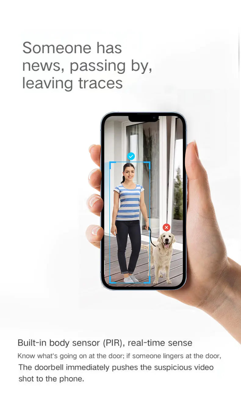 720P Aiwit APP WiFi Doorbell Low Consumption Battery Power Visual Door Peephole Video Eye Night PIR Home Security Doorviewer