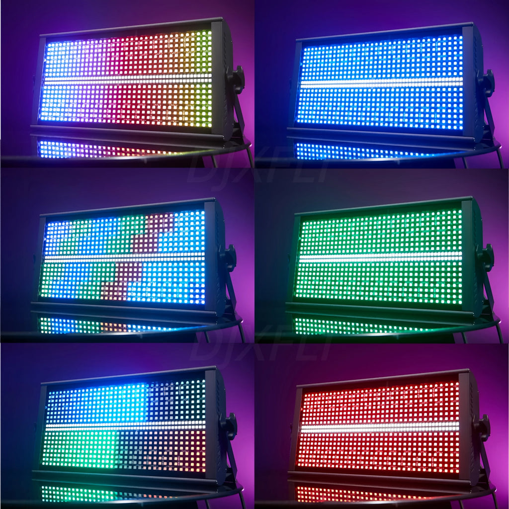 2PCS 250W RGBW LED 4in1 48 Partition Strobe Stage Light DMX512 Super Bright Wash Effect for KTV DJ Events Performances Lighting