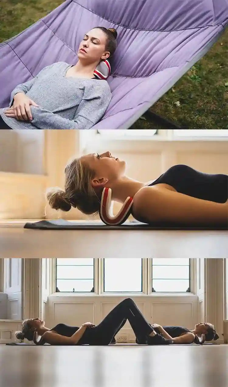 Cervical Neck Traction Pillow - Ergonomic Spine Relaxer for Relief Relaxation Treatment Tidesmit